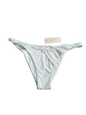 EBERJEY Cream Ecru Swim Bikini Bottoms Size L NEW NWT